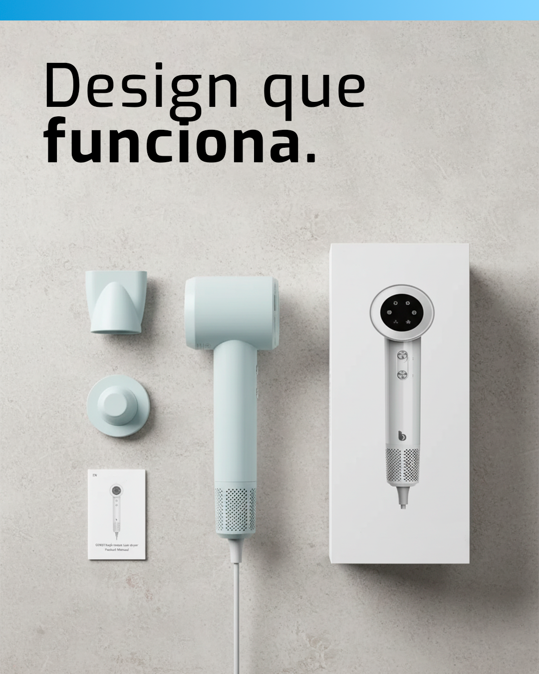 Bettdow AirLux Pro - Secador de Alta Velocidade com Íons Negativos, 1500W, 110.000 rpm