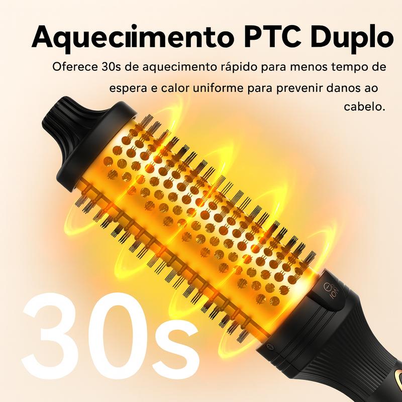 Escova Modeladora GOKOCO 38mm Íons Negativos, 9 Temperaturas, Cerâmica