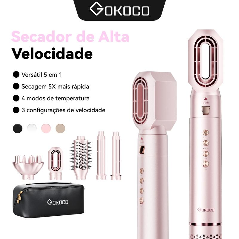 Gokoco AirStyle 5 Pro – Modelador 5 em 1 para Secar, Alisar e Enrolar