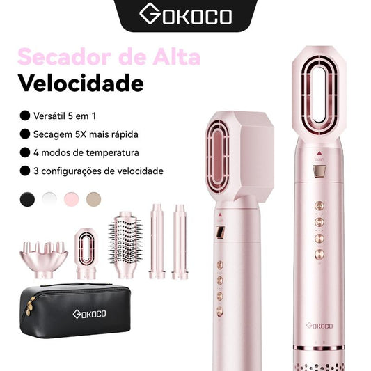Gokoco AirStyle 5 Pro – Modelador 5 em 1 para Secar, Alisar e Enrolar