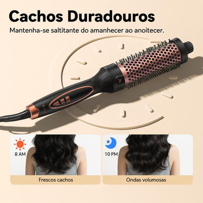 Escova Modeladora GOKOCO 38mm Íons Negativos, 9 Temperaturas, Cerâmica