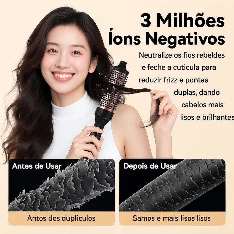 Escova Modeladora GOKOCO 38mm Íons Negativos, 9 Temperaturas, Cerâmica