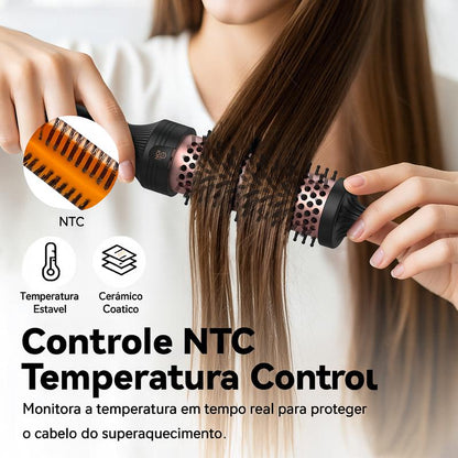 Escova Modeladora GOKOCO 38mm Íons Negativos, 9 Temperaturas, Cerâmica
